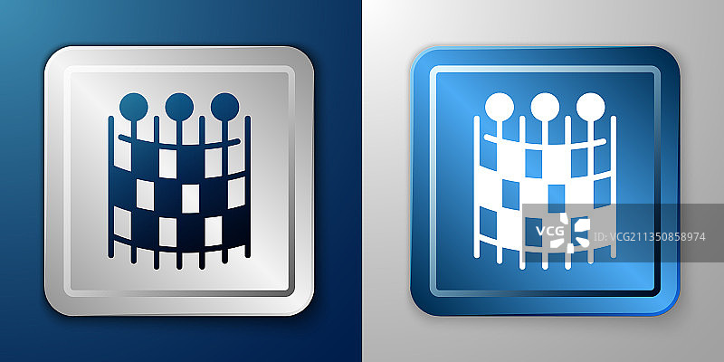 蓝色背景上的白色渔网图案图标图片素材