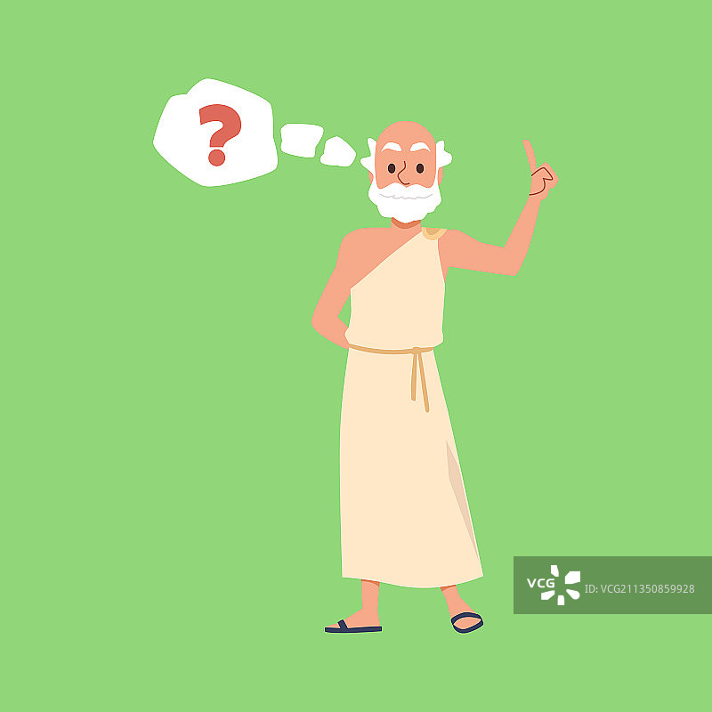 思考哲学的古希腊哲学家图片素材