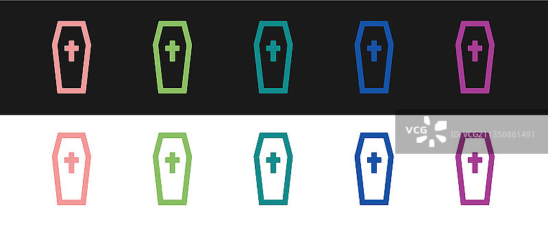 带十字架的棺材图案图片素材