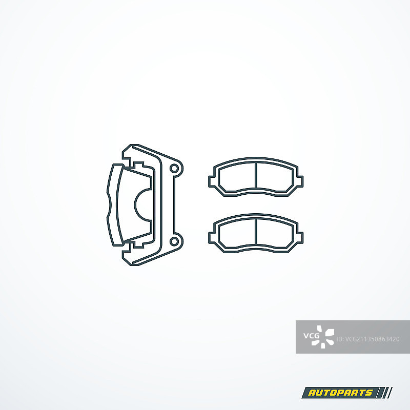 卡钳和刹车片图标刹车图标集图片素材