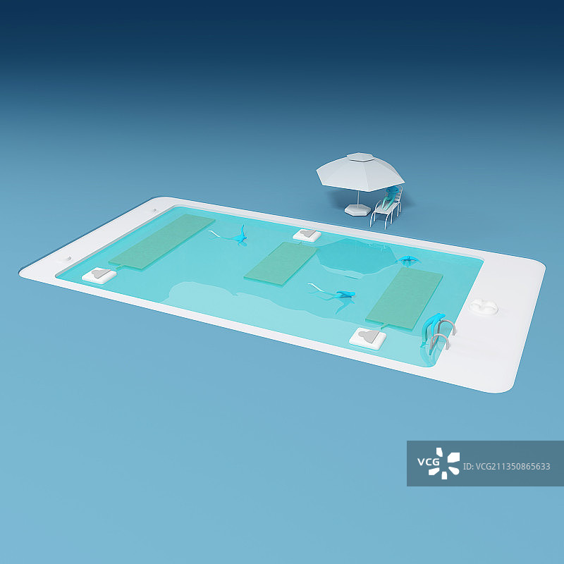 手机-泳池图片素材