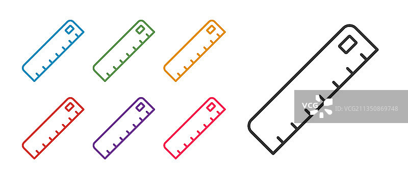 白色背景上的标尺图标图片素材