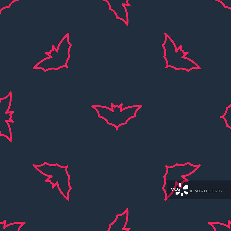 红色线条飞翔蝙蝠无缝图案图片素材