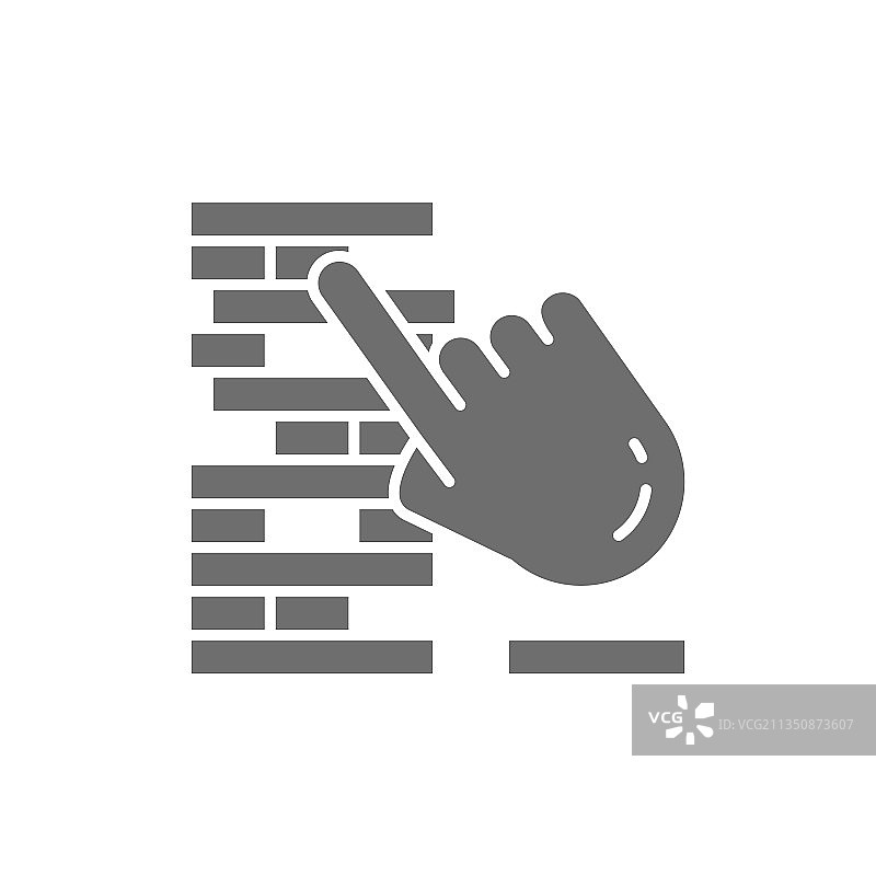 白色背景上孤立的灰色叠叠高游戏图标图片素材