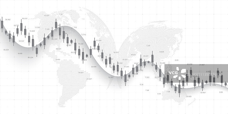 具有上升趋势线的抽象金融图表图片素材