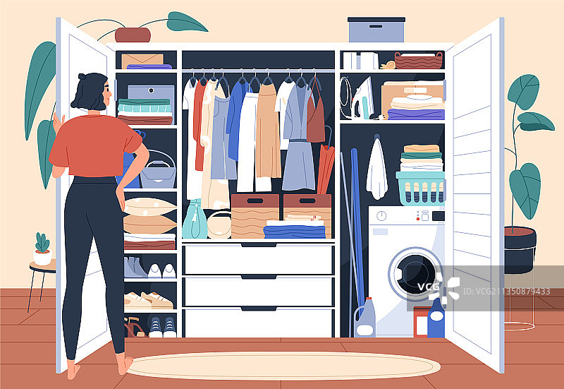 整理后的衣柜图片素材