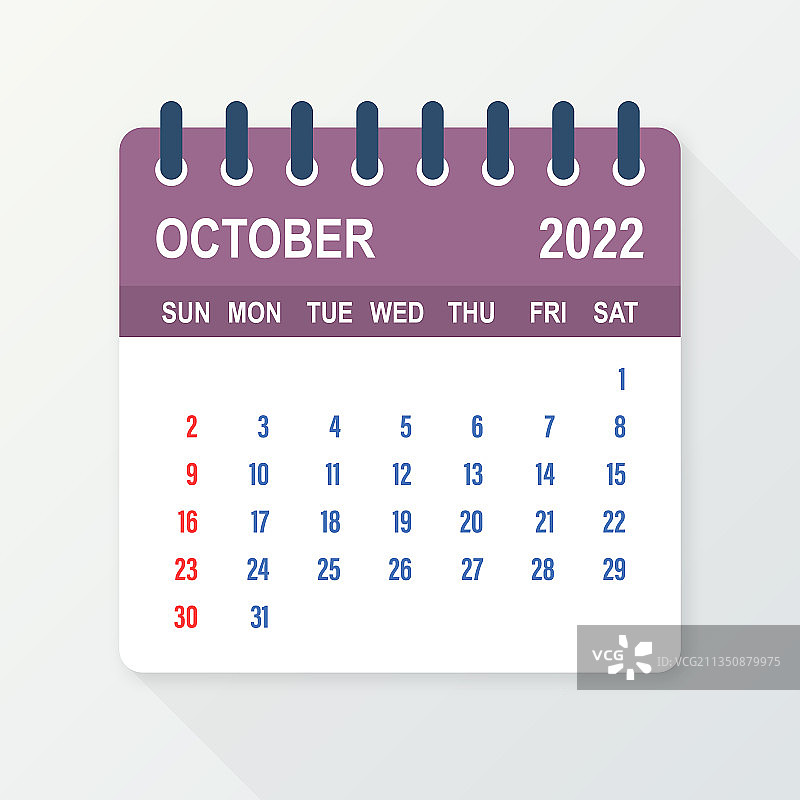 2022年10月日历图片素材