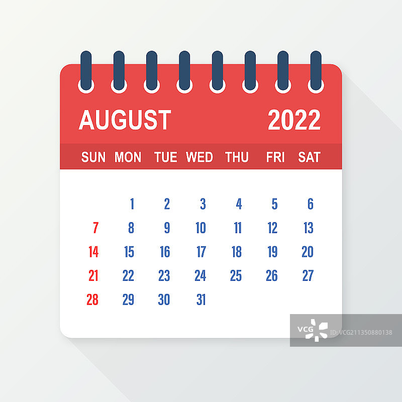 2022年8月日历图片素材