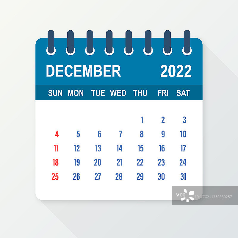 2022年12月日历扁平风插画图片素材