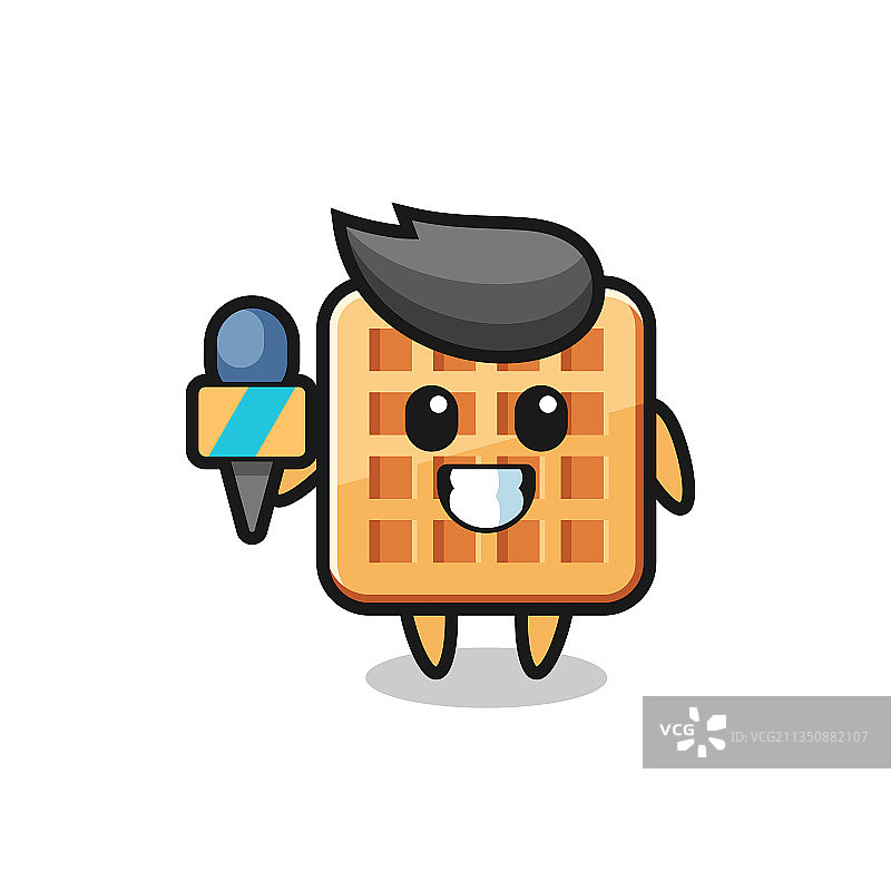 华夫饼新闻记者吉祥物图片素材