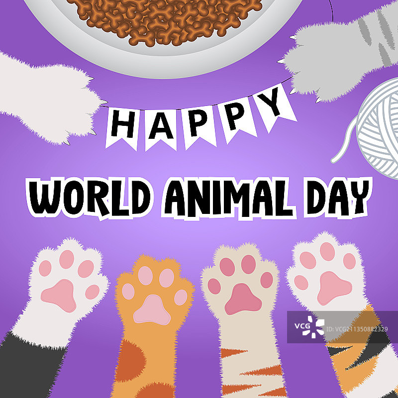 世界动物日小猫祝福图片素材