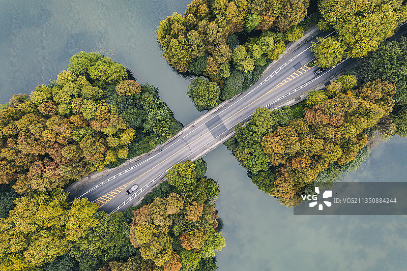 杭州西湖航拍风光图片素材