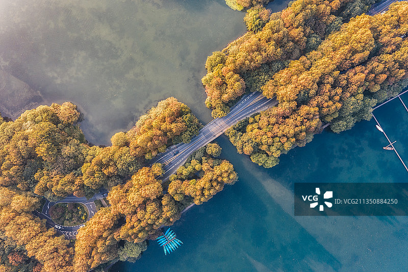 杭州西湖航拍风光图片素材