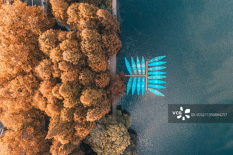 杭州西湖航拍风光图片素材