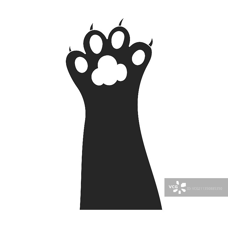 猫爪图标，黑色背景图片素材