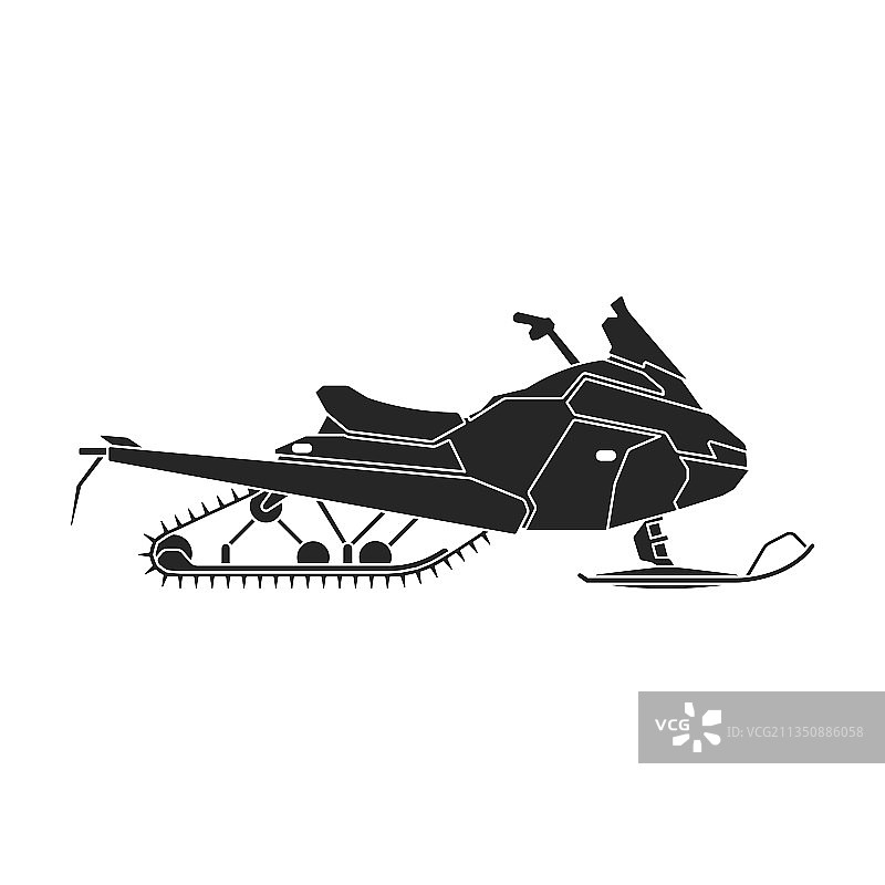 雪地摩托车黑色图标图片素材