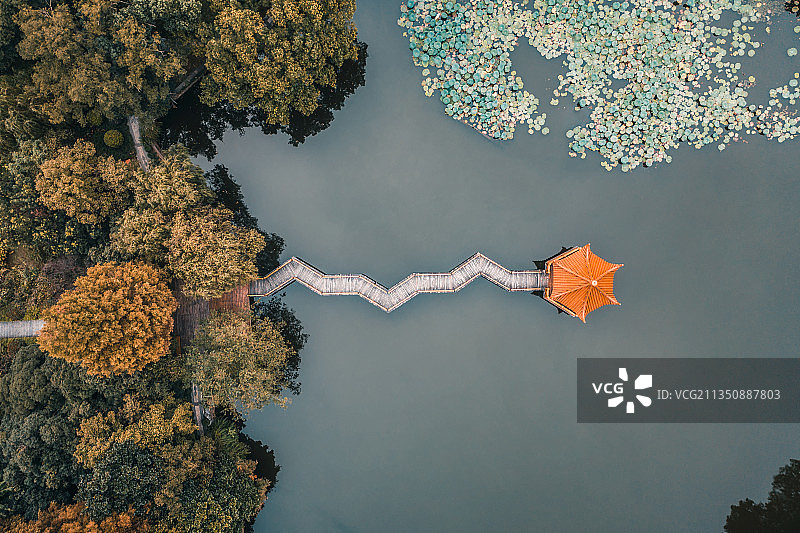 杭州西湖航拍风光图片素材