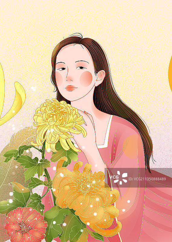 女孩子插画图片素材