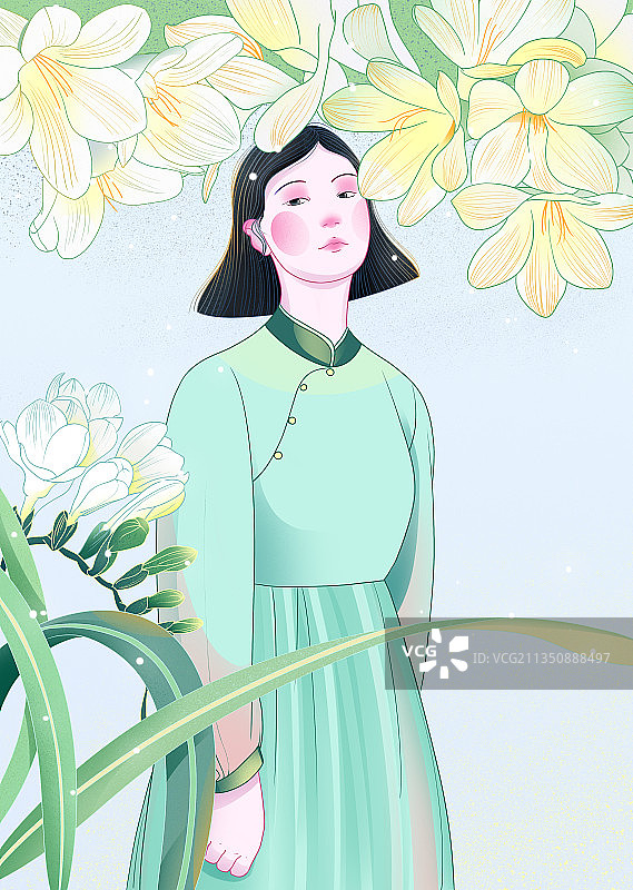 女孩子插画图片素材