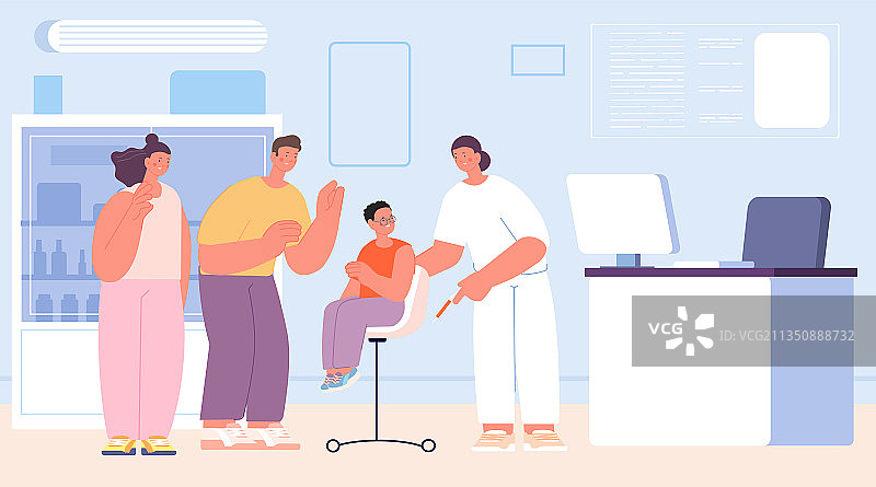 医院里的儿童疫苗接种检查图片素材