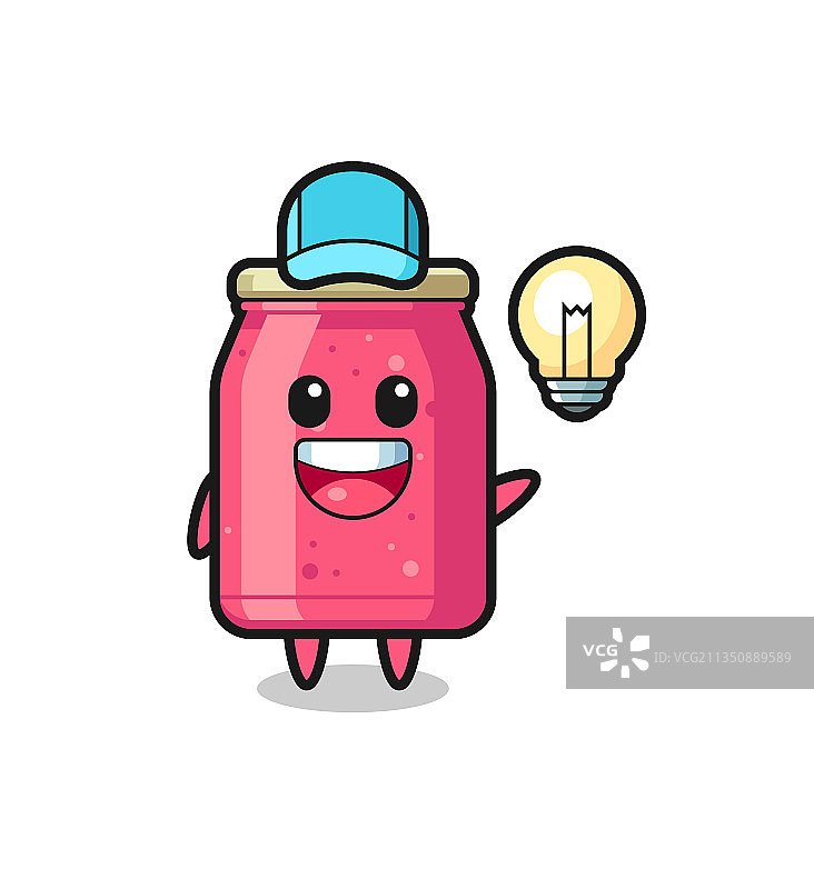 获得灵感的卡通草莓酱角色图片素材