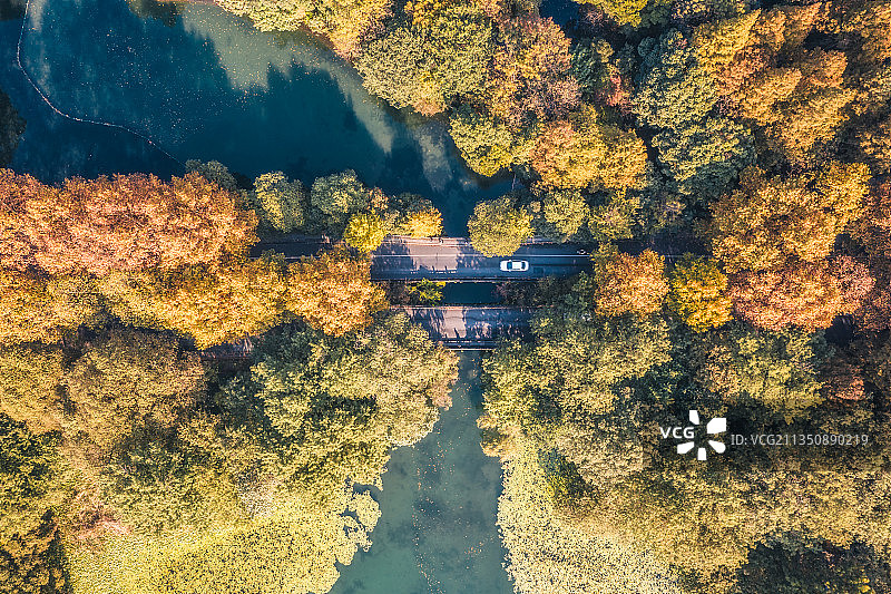 杭州西湖航拍风光图片素材