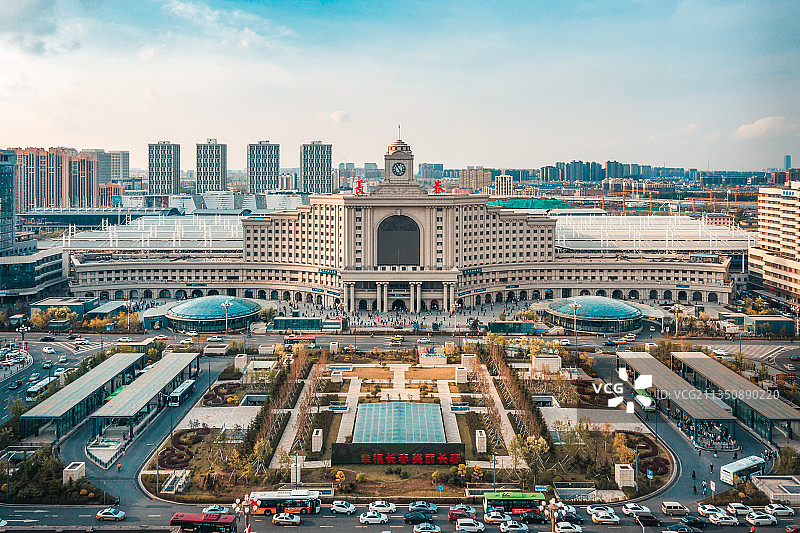 中国长春火车站全景图片素材