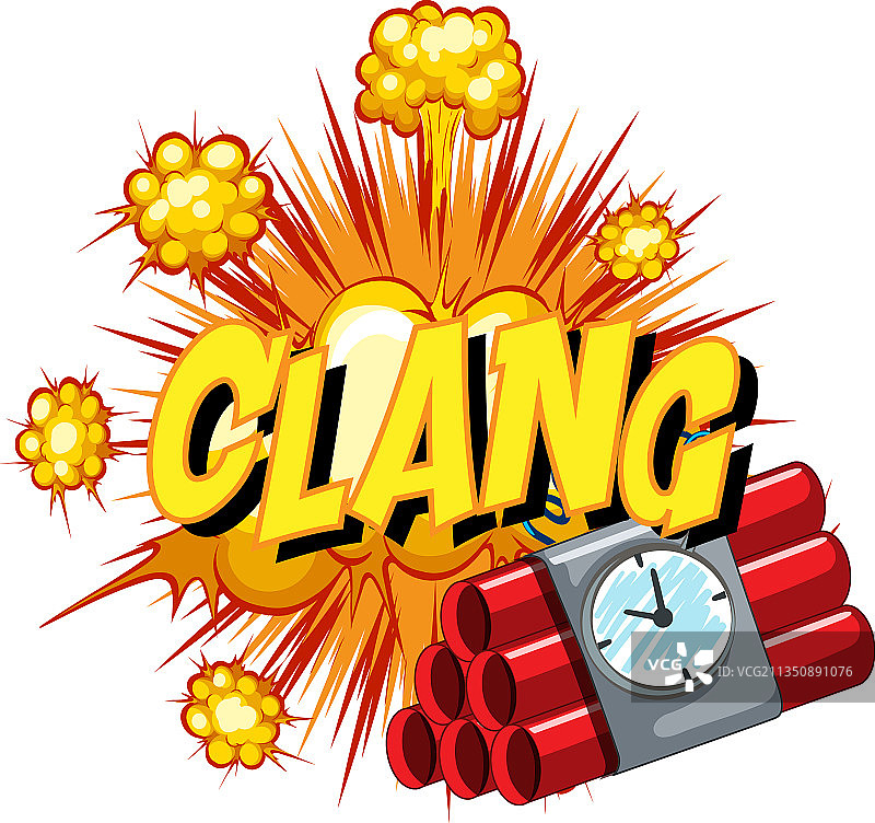 带有撞击音效的漫画对话气泡图片素材