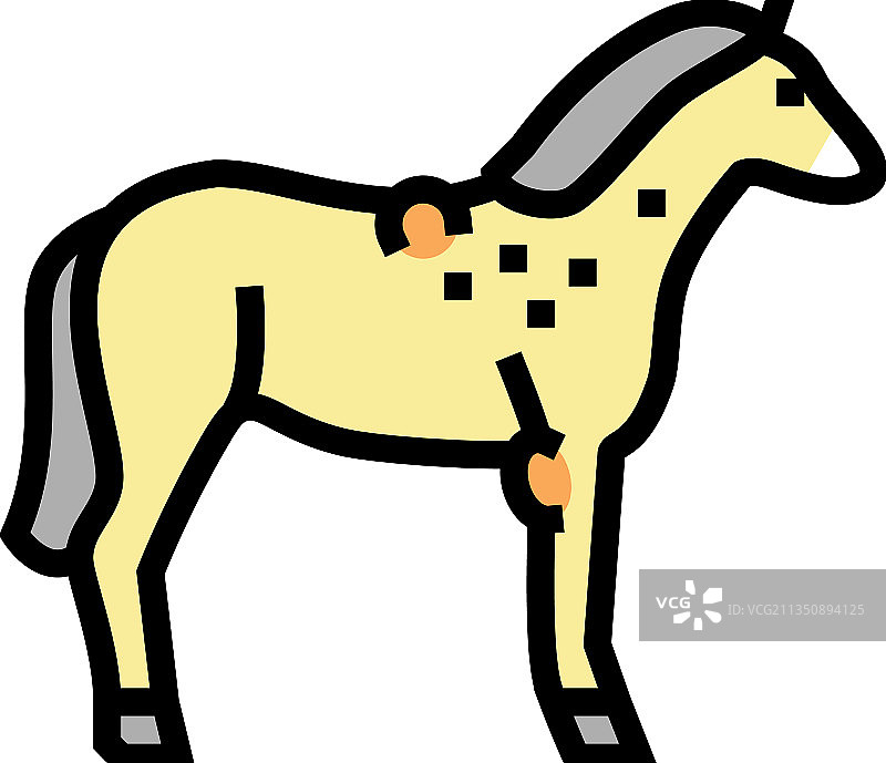 马匹布鲁氏菌病彩色图标图片素材