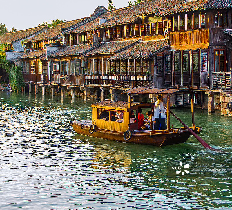 乌镇夕照图片素材