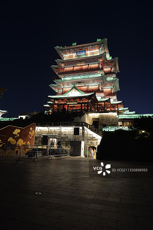 江西，南昌，滕王阁夜景。图片素材