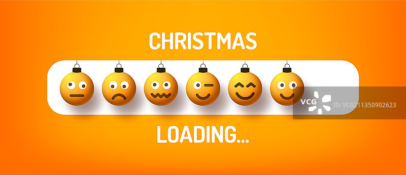 圣诞节进度条与表情符号球图片素材