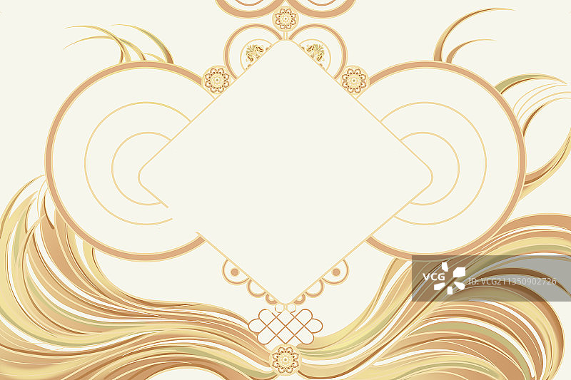 鎏金线条中国结留白图片素材