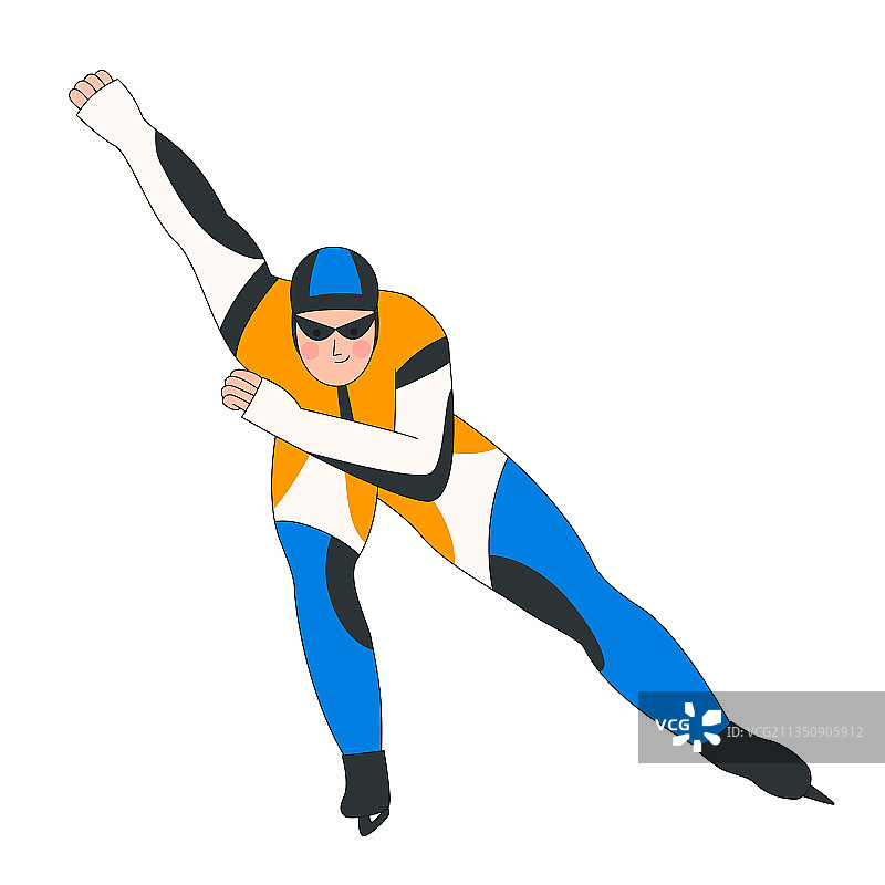 滑冰运动员矢量插画图片素材