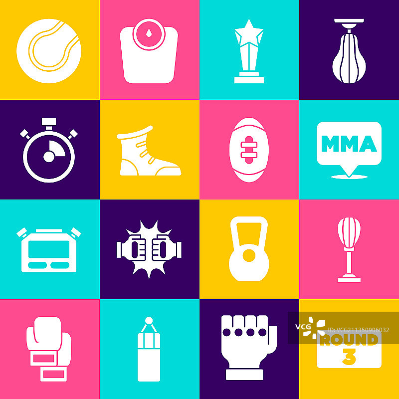 拳击台板拳击袋搏击俱乐部套装图片素材