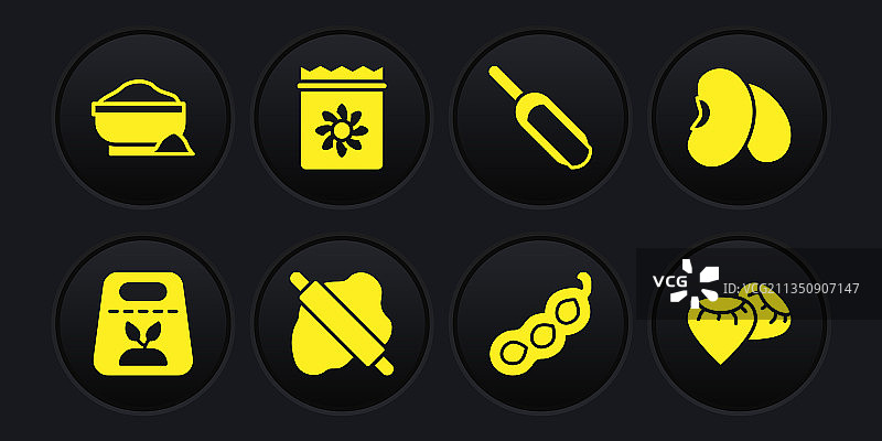 滚动绿豆植物种子套装图片素材