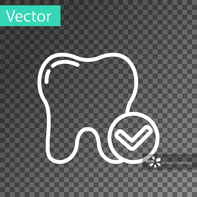 牙齿美白概念白色线条图标图片素材