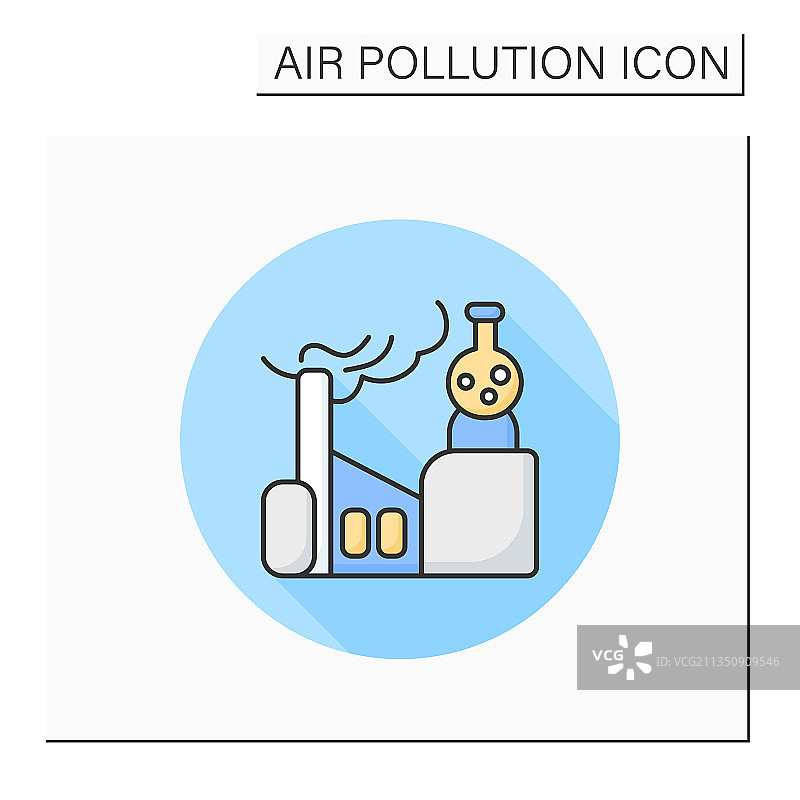 工厂化学品彩色图标图片素材