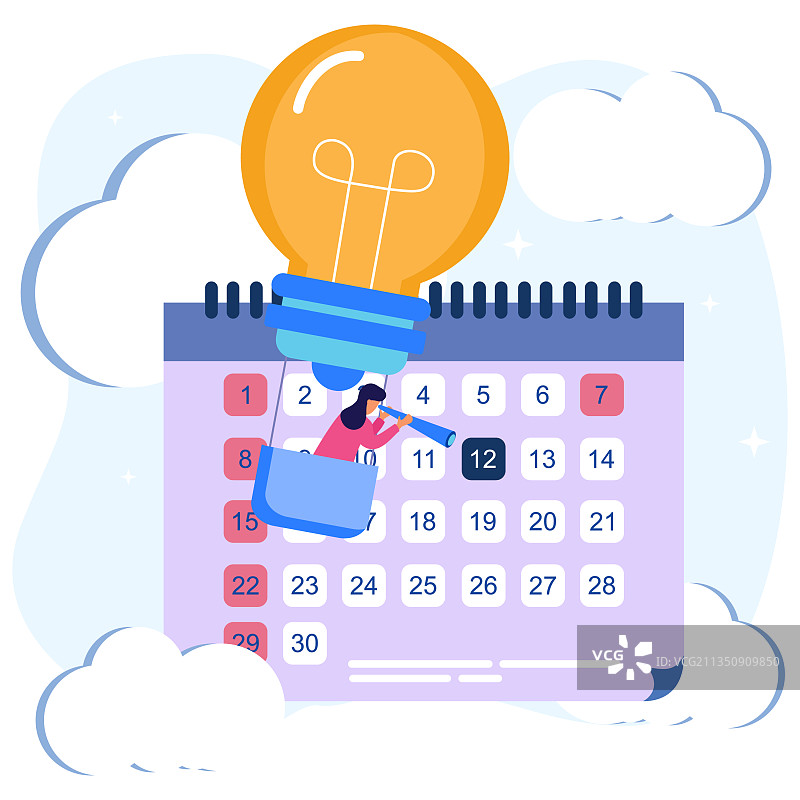 卡通人物商务日程图片素材