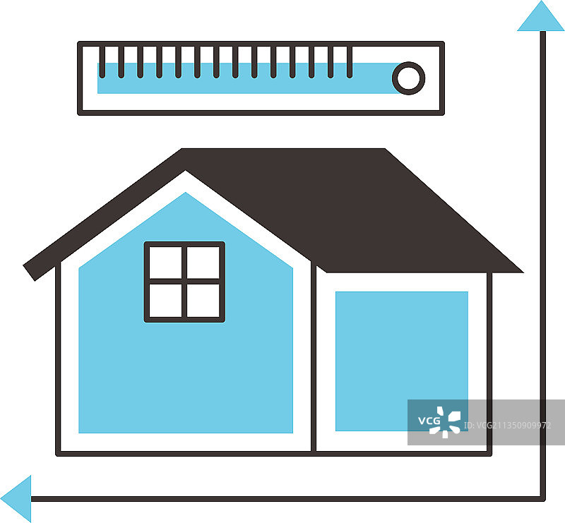 带有测量尺的房屋图片素材