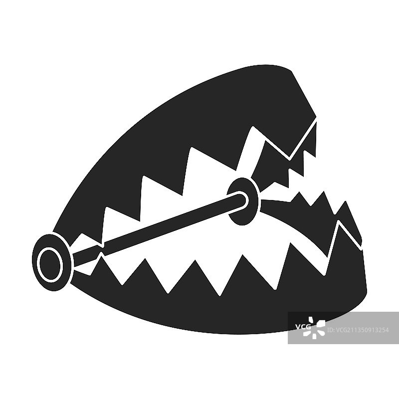 动物陷阱黑色图标图片素材