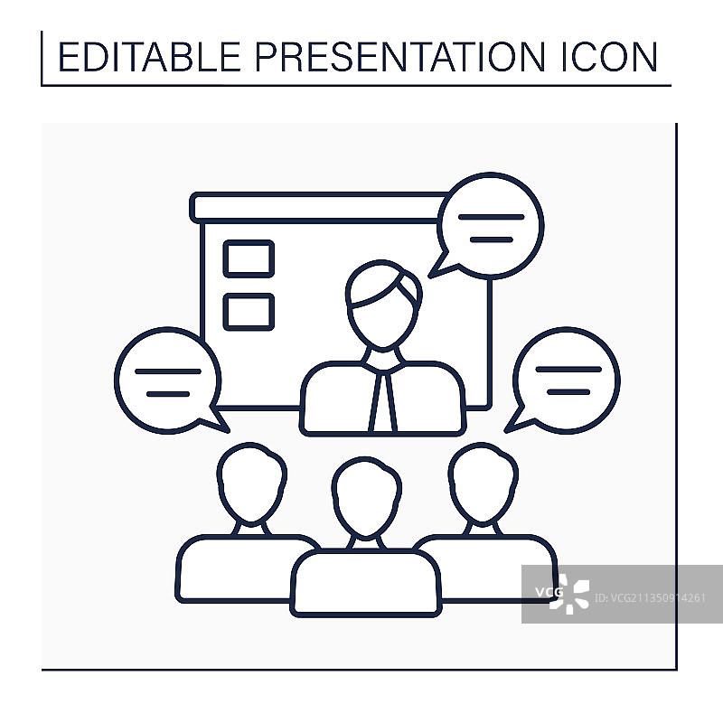 讨论线性图标图片素材