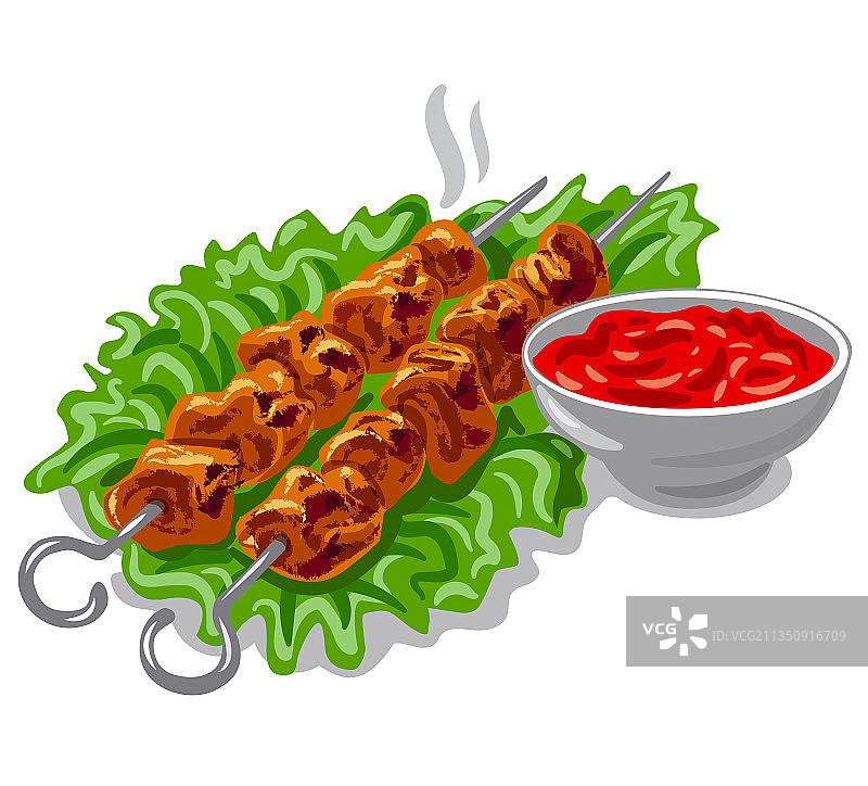 热烤肉串图片素材