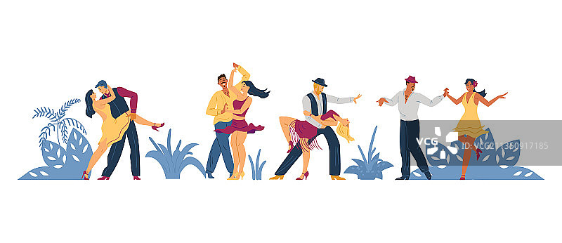 跳莎莎舞人物扁平风banner图片素材