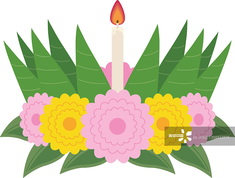 水灯节花卉装饰图片素材