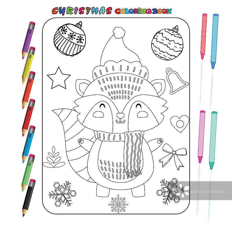 圣诞节涂色页图片素材