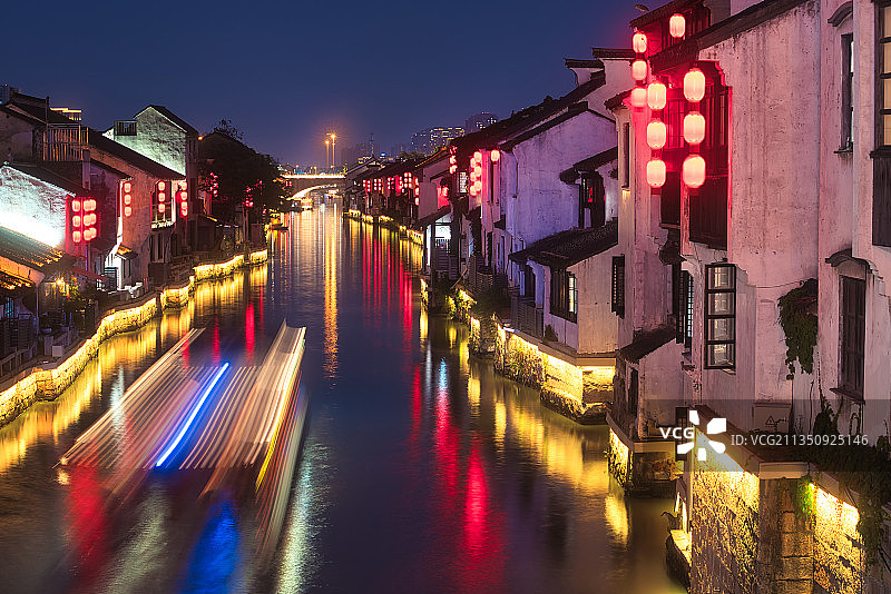 无锡古运河夜景图片素材