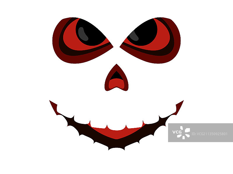 白色背景上的恐怖面孔图片素材