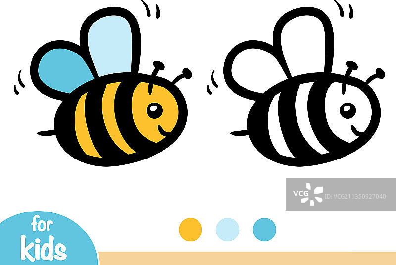 蜜蜂涂色本图片素材