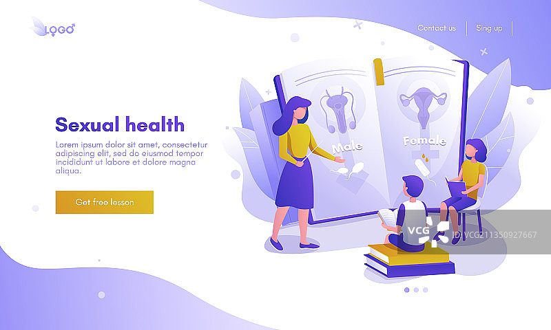 性健康引导页设计网站banner图片素材